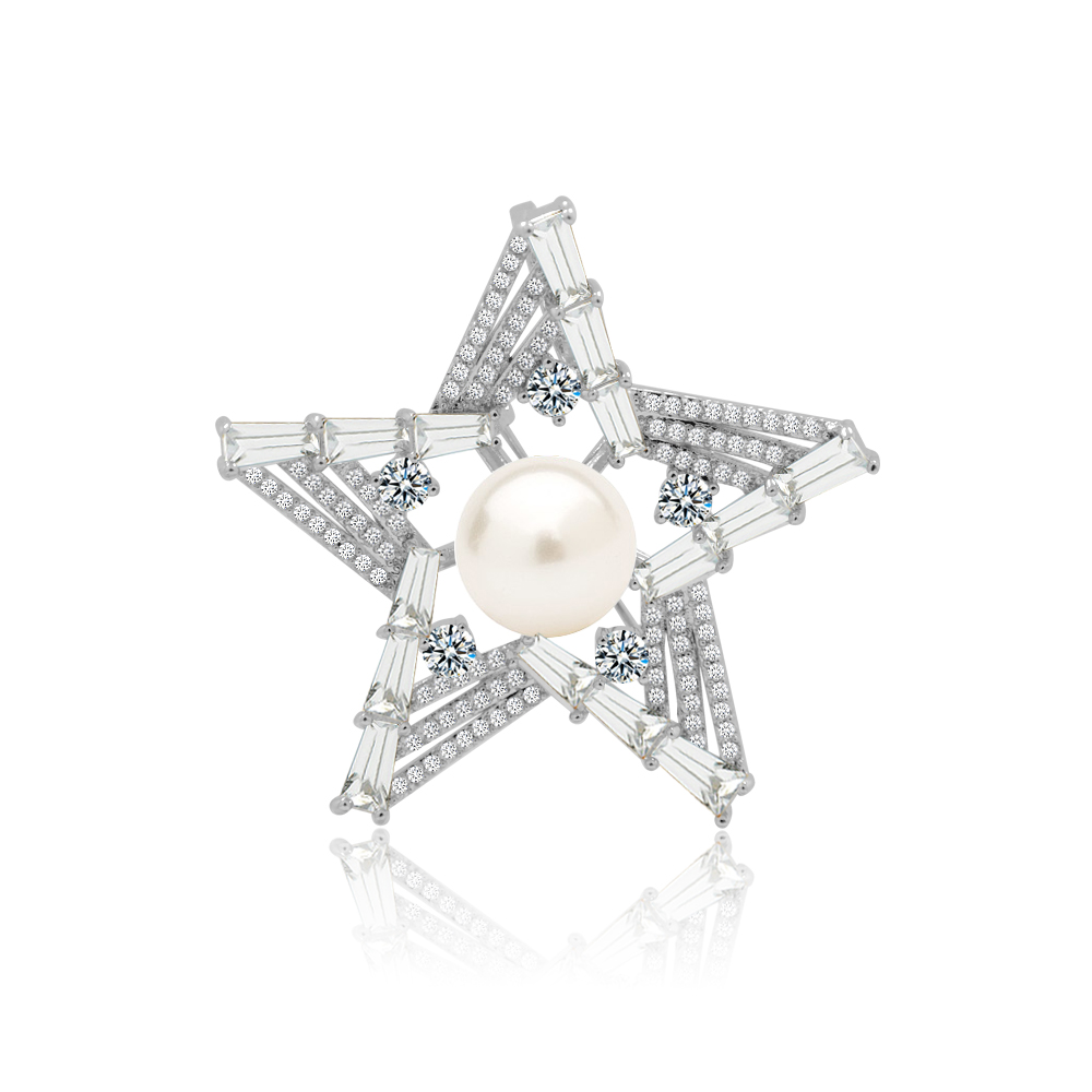 Gorgeous Star Pearl Brooch